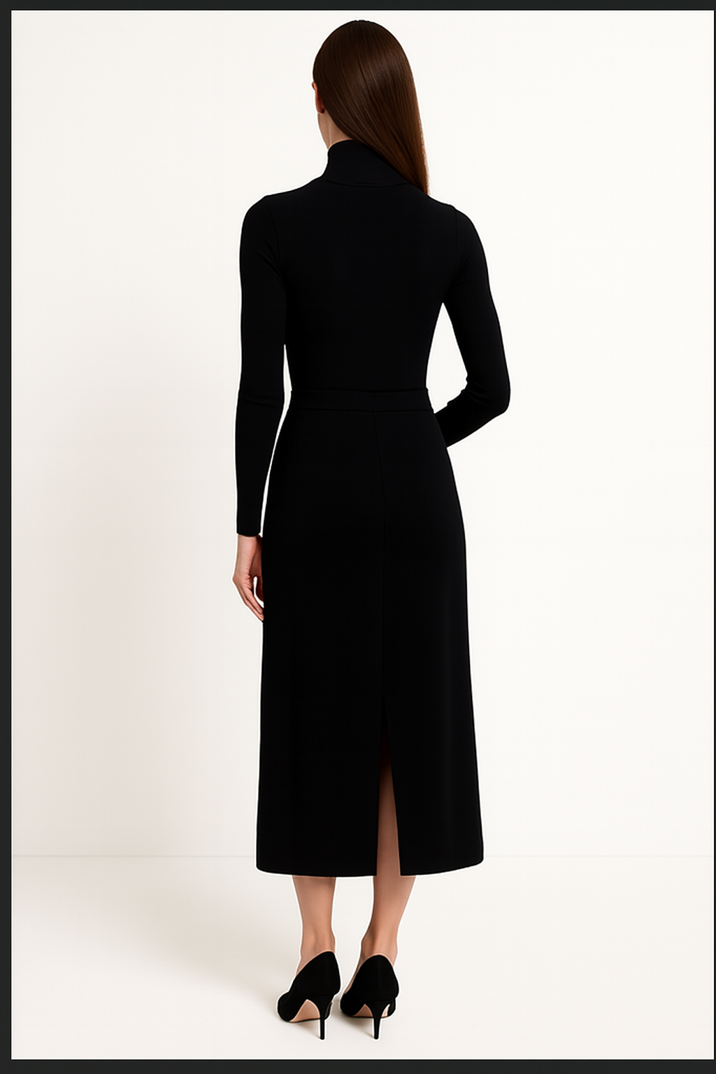 Embroidered Black Velvet Skirt